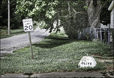 Rural side street  corner