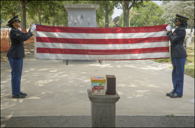 Preparation to Fold the Flag