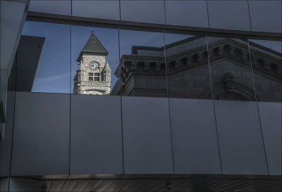 Reflection, Original Carnegie Library and the Wichita Historical Museum