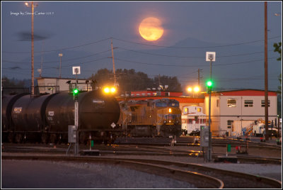 Moonrise over the Yard office