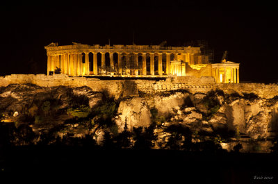 Parthenon at night