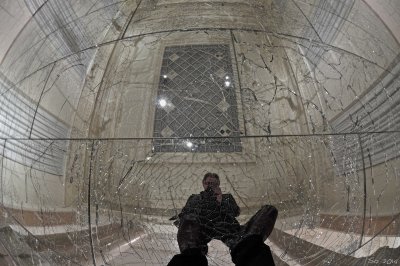 Selfie in the hall of broken glass