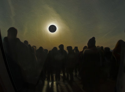 Crowd in solar eclipse