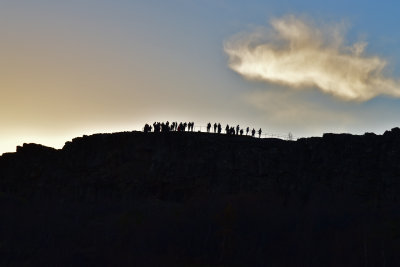 Spectators on cliff