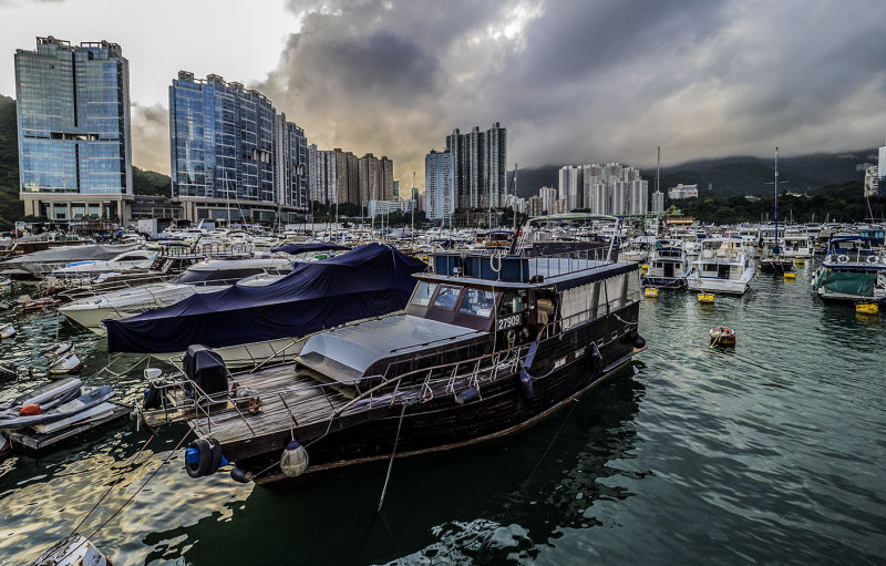 Sunset as Rain Clouds Clear from the Typhoon Shelter
