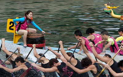 Dragon Boat Racing, Aberdeen Harbour, Hong Kong