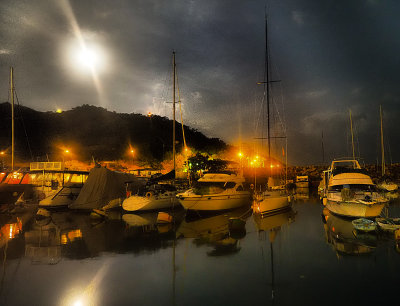 Moonrise Above the Typhoon Shelter