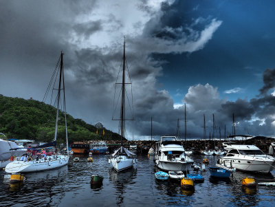 Typhoon Shelter weather report, mostly fine with scattered showers