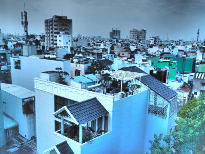 early morning rooftops of Saigon