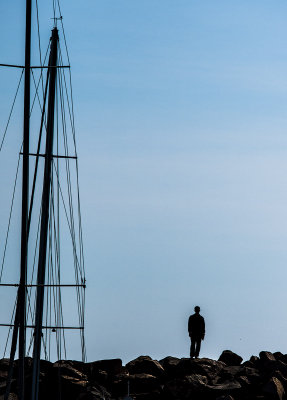 on the seawall, Aberdeen Typhoon Shelter, Hong Kong Island