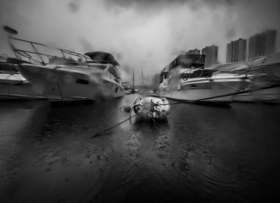 heavy rain in the Typhoon Shelter