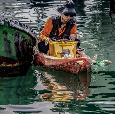 Kayak Fisherman in the Typhoon Shelter