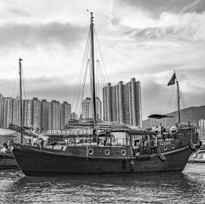Sailing Junk, Aberdeen Typhoon Shelter, Hong Kong Island