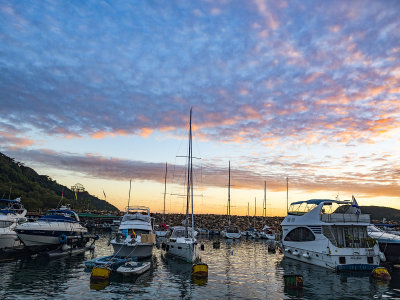 December sunset, Aberdeen Typhoon Shelter, Hong Kong