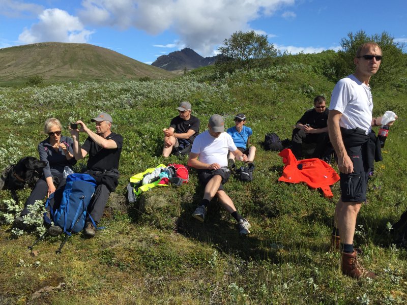 Áð á Skaftafellsheiðiá leið í Morsárdal