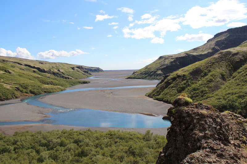 Horft á mót suðri úfr botni Núpsstaðaskóga