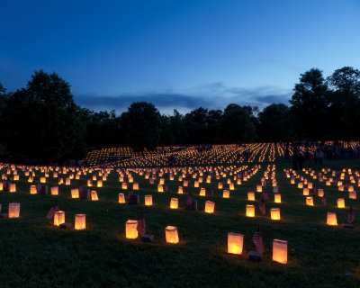 Luminaria at the Fredericksburg National Cemetery, Memorial Day Weekend, 2013