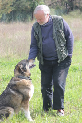 one man and his dog: John and Zita