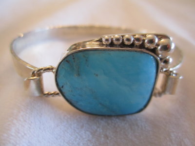 Turquoise bracelet in sterling silver