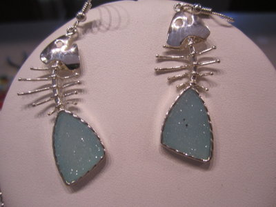 Fishscheele E/R with teal Druzy Quarta in SS