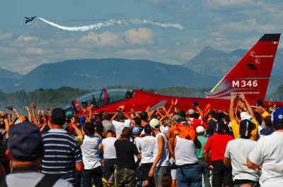 people greets drivers