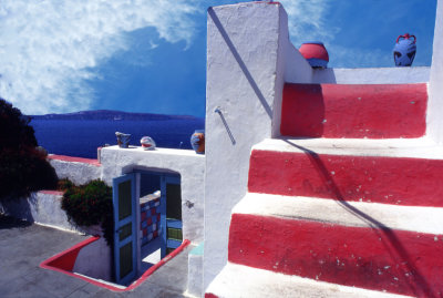 terrace in Santorini