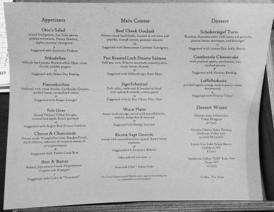 Fredericksburg Ottos Menu