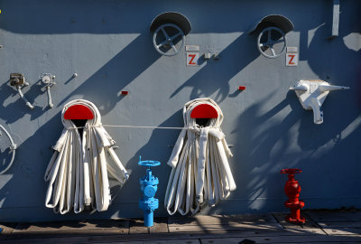 USS Wisconsin hoses