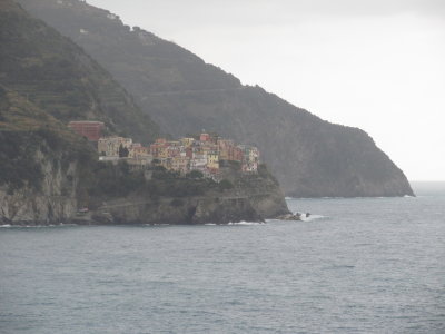 Riomaggiore as seen from Corniglia, in the Cinque Terre