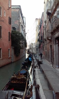Side canal in Venice; plenty of gondolas, no waiting! 