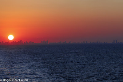 Sunset over Miami Skyline