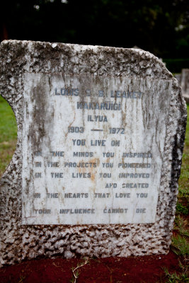 Grave of Louis Leakey, famous anthropoligist and archiologist.