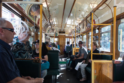  Inside the free tram