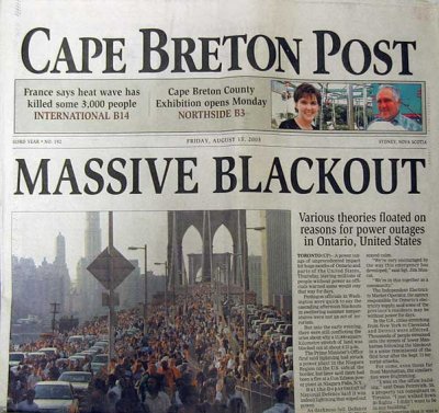 Where were you during the blackout of 2003?