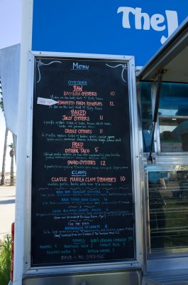 The menu from the catering truck