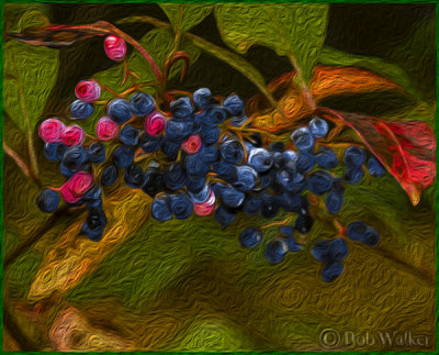 Artistic Rendering Of Blue Berries 