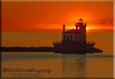Oswego Lighthouse At Sunset