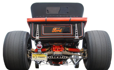 The Back Of This Classic Ford Street Rod 