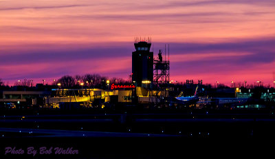 Another View Of Hancock International Airport At Sunset