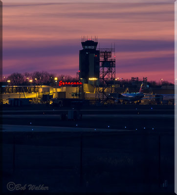 Syracuse, New York's Hancock International  Airport At Twilight