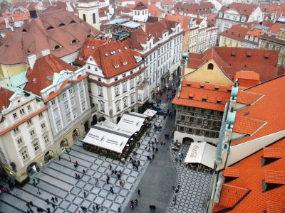 Old Town Square from the tower ...