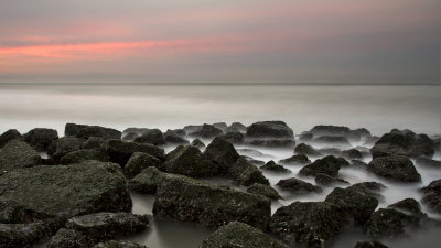 rocks on the beach of Nieuwvliet