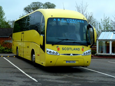 A & C Coaches of Motherwell (FN03 DXZ) @ Moffatt, Services, Scotland