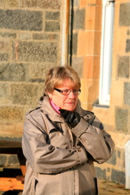 Margaret outside Loch Awe Hotel