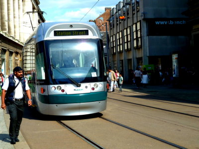 203 (2013) Bombardier Incentros AT6/5 Leaving Old Market Square