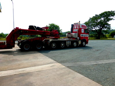 (289) LOCH AWE Holiday - Heanor Heavy Haulage leaving Carlisle Services going South