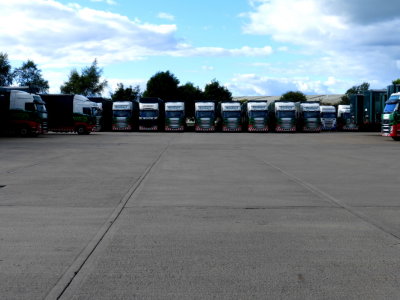 Stobart Trucks - Line up of M*** Drawbars @ Stobart Carlisle Depot