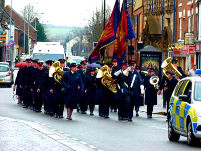 2013-03-21-16 Chalk Farm Band Marching to Open Air in Coopers Square