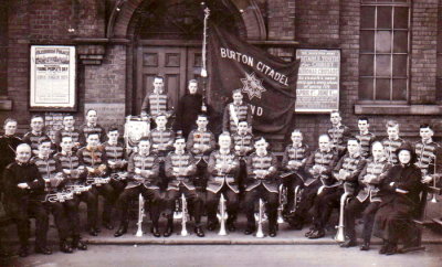 1935 - Burton Citadel Band in Festival Tunics taken outside Brook Street Hall