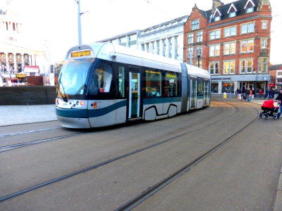 214 (2013) Bombardier Incentros AT6/5 leaving Old Market Square